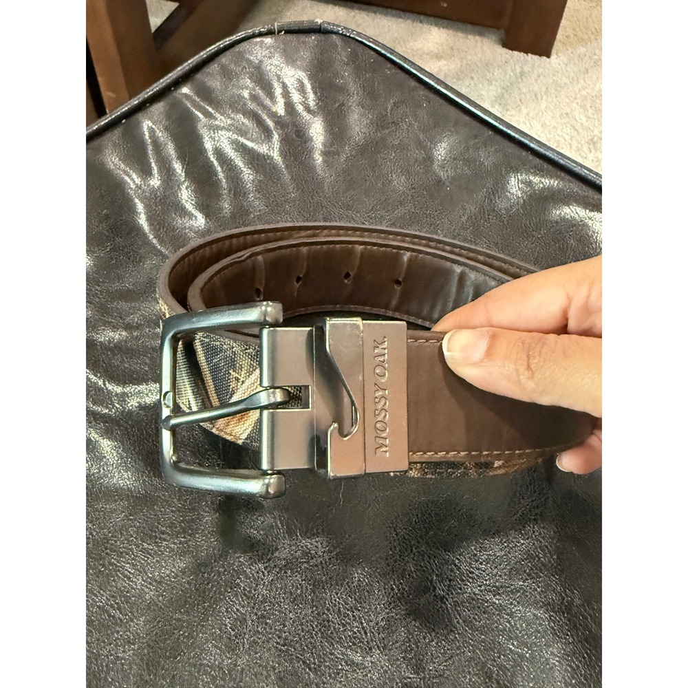 Mossy Oak Mens Reversible Camo Brown‎ Belt Gunmetal Buckle Size 30-32 85123W/981